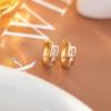 European Classic Women's Large Gold-Plated Hoop Earrings with Rhinestones - Lightweight, Fashionable, Luxurious Studs