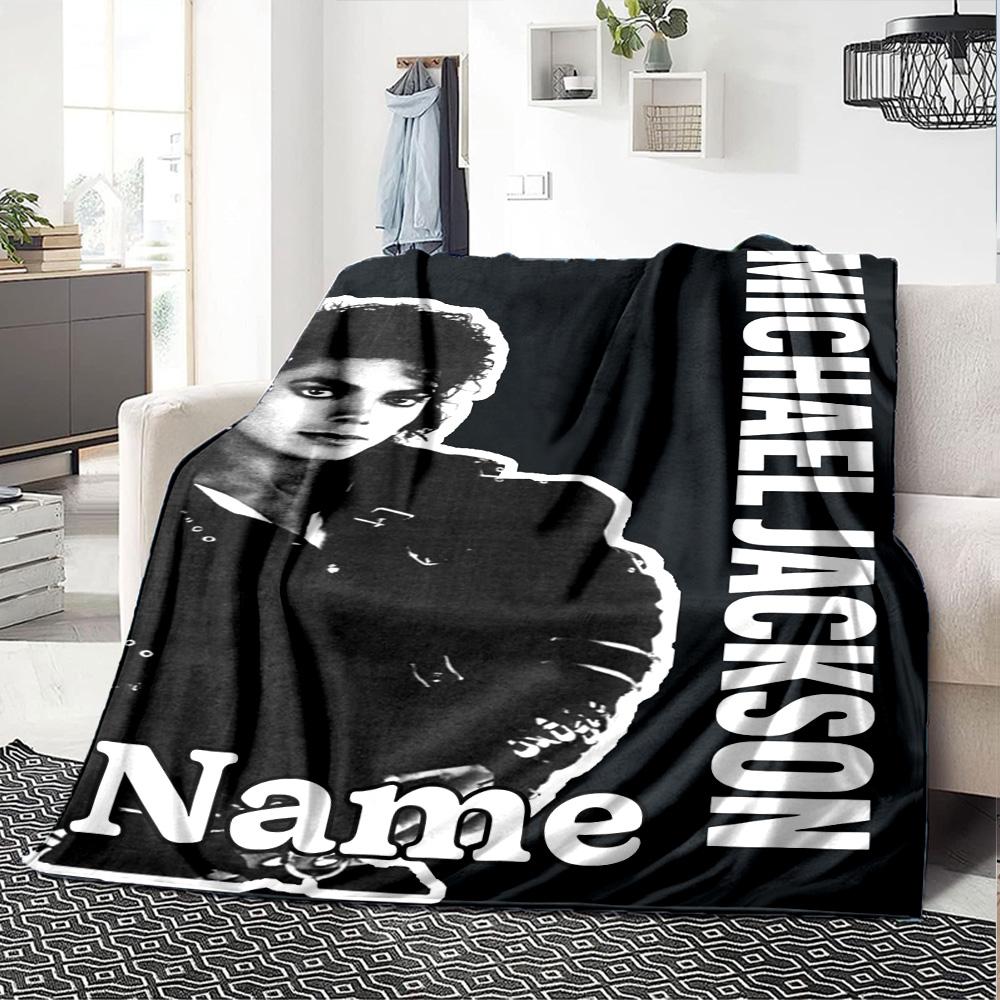 Coperta di flanella personalizzata con il nome "Michael Jackson's Legacy" per comfort super morbido e carino, per viaggi, letto, divano