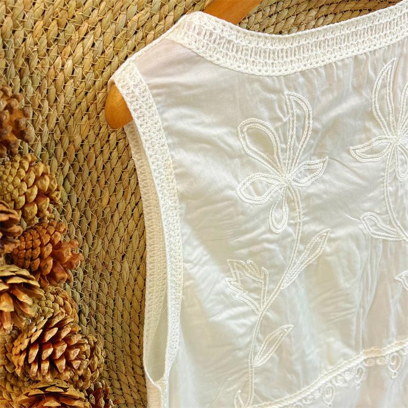 DIMANAF 2025 Nový kardigan Dámský Plus size Krajka Letní styl Základní vesta Bílé topy Trička Volné oblečení