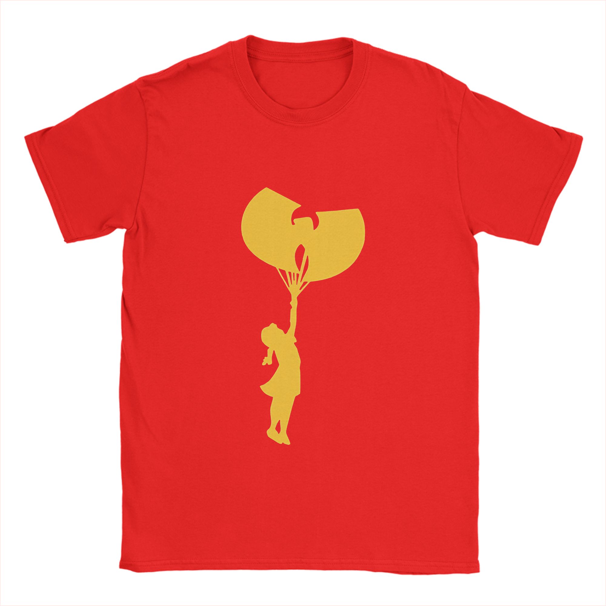 

Unisex Fly with a WWuTangs Balloon T Shirt Cotton Tops Vintage Short Sleeve Round Neck Tees Plus Size TShirt S