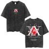 Anime Hunter X Hunter Phantom Troupe Printed Tshirt Mens and Womens Washed Tshirt High Quality Vintage Cotton Tshirt Tops