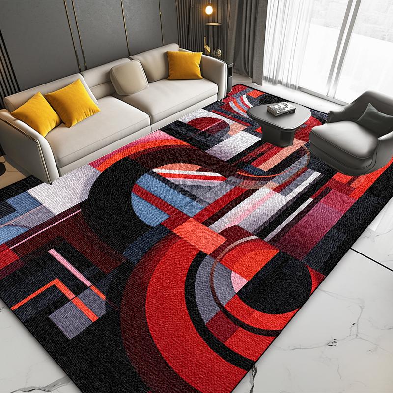 Modern Geometric Carpet Living Room Luxury Home Decoration Sofa Area Non-slip Large Rugs Bedroom Bedside Soft Plush Floor Mats