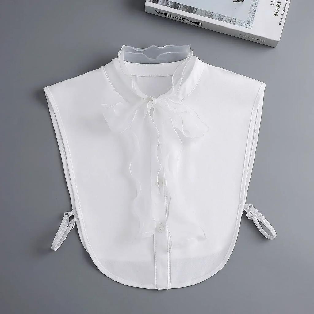Hollow Lace Chiffon Doll Cotton Fake Collar Blouse Sweater Detachable Shirt Collar False Collar Lapel Women Top Collars Decor