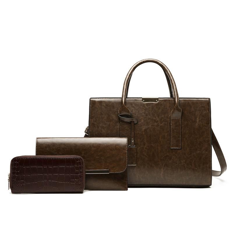 New Women's Bag, Crocodile Pattern Handbag, Retro Shoulder Crossbody Child and Mother Bag, One Piece