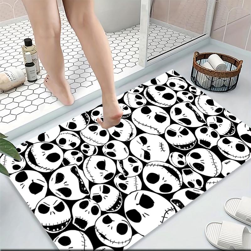 Nightmare Before Christmas Faces Carpet Rug Soft Washable Anti Slip Home Living Room Sofa Mats Personalized Christmas Rug