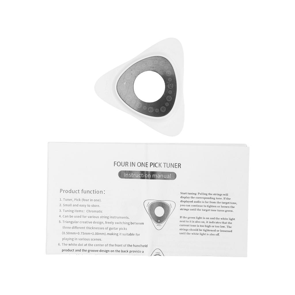 Guitar Picks Tuner Ukulele Tuner 3 Thickness Picks LED Display ABS Portable Tuner Instrument Accessory for Acoustic Guitar Ukulele