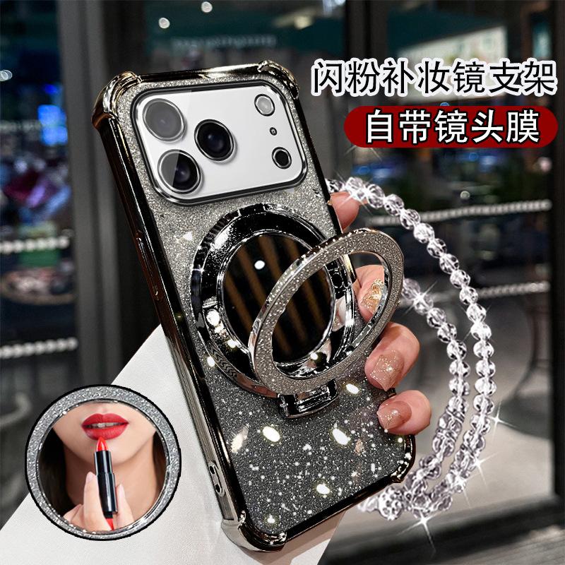 New iPhone11 Mobile Phone Case with Lens Film Apple 11Pro Mirror Holder 11 Bracelet Protective Case