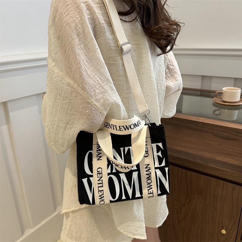2026 Women's Large Canvas Tote Bag - Versatile, Spacious Shoulder Handbag for School and Commuting