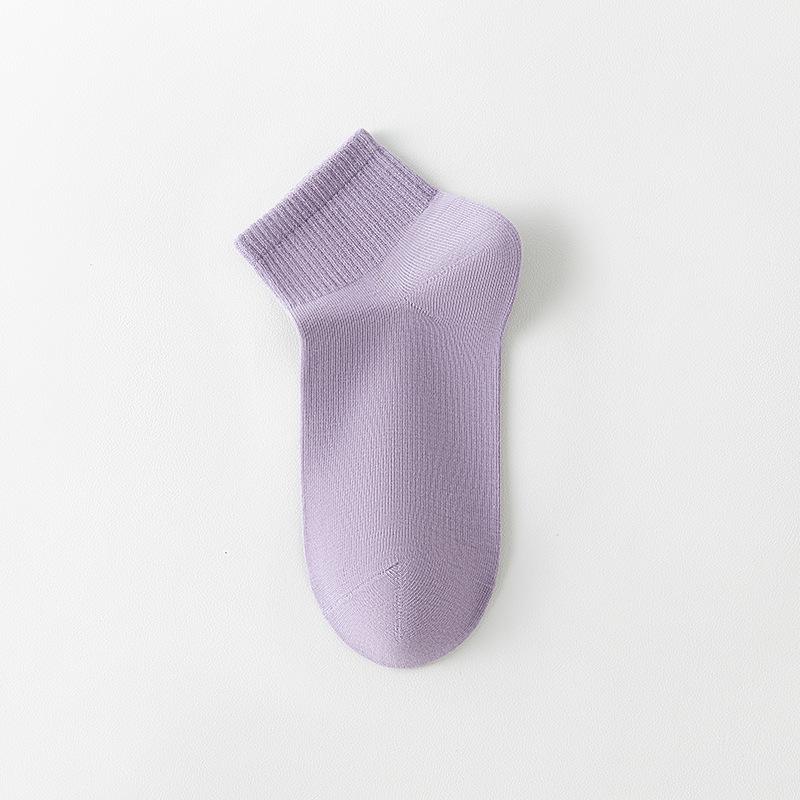 Female Spring and Autumn Pure Cotton Does Not Drop with Antibacterial Deodorant Sweat-absorbing Socks