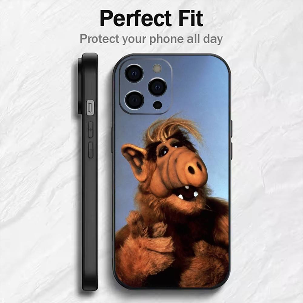 Classic ALF Family Comedy Phone Case For iPhone17,16,15,14,13,12 Plus,Max Soft Silicone Black Cover