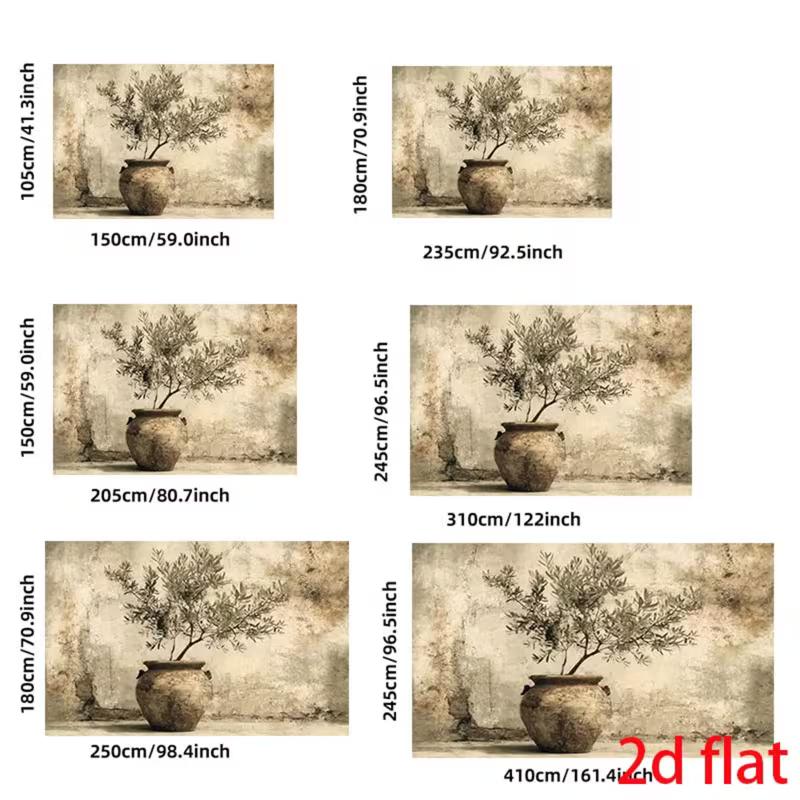 Sfondo 2D Beige Vintage Ramo d'Olivo per Estetica di Stanza Terrosa, Organica e Rilassata