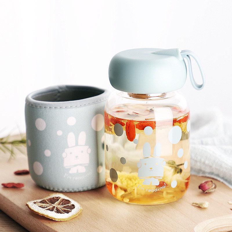 Heat-Resistant Borosilicate Glass Cup for Women - Cute, Portable, Transparent, Small Tea Brewing Cup