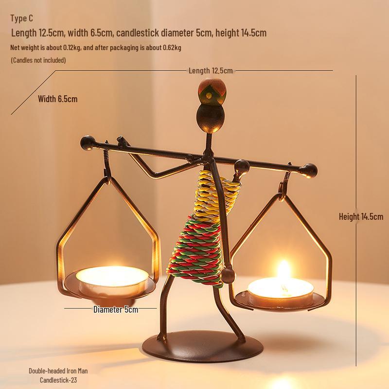 Luxury European-Style Creative Retro Wrought Iron Candlestick for Dining Table Decor and Candlelight Ambiance