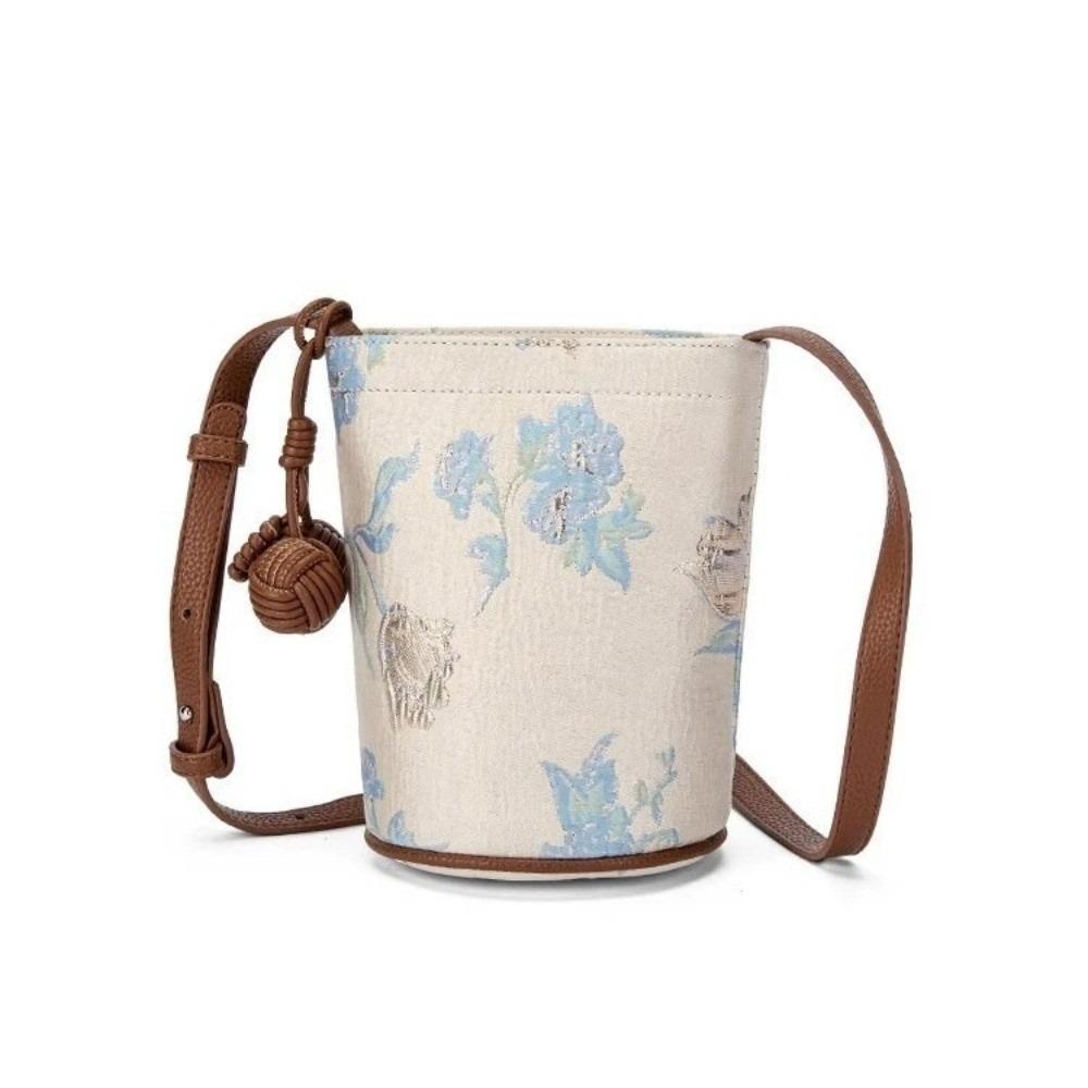 Lightweight Chinese Style Handbag Zipper Closure Elegant Underarm Bag Retro Shoulder Bag Gift бежевый