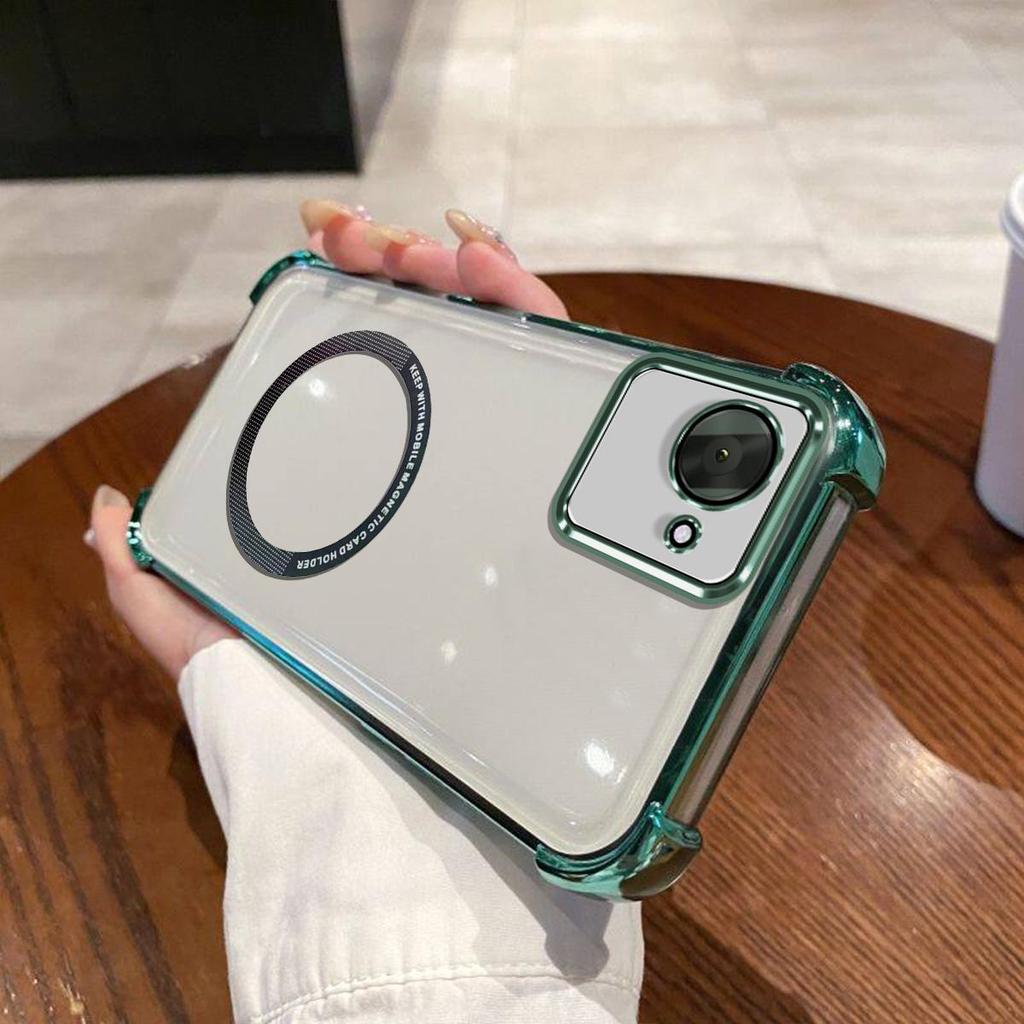 Case for Realme C30s,C30,Narzo 50i Prime Clear Magnetic Casing Electroplated Lens Frame Phone Cover