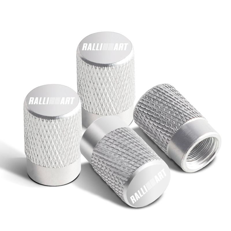 4pcs For Mitsubishi Ralli Art Badge ASX EVO Lancer Galant Pajero Car Wheel Tire Valve Caps Tyre Stem Covers Accessories Styling