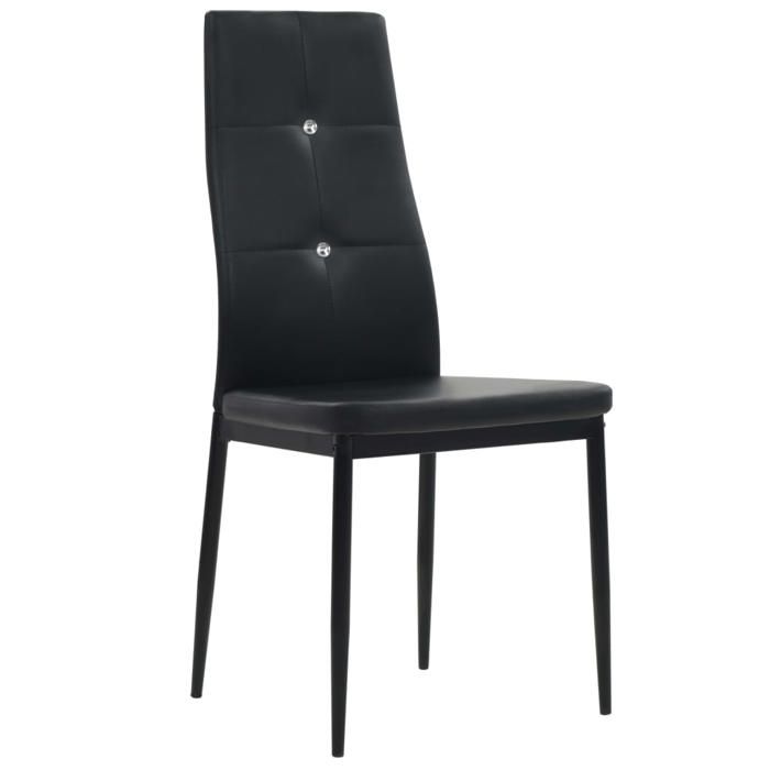 VidaXL 6x Chaise de Salle à Manger Cuir Artificiel Noir Chaises de Cuisine 275435