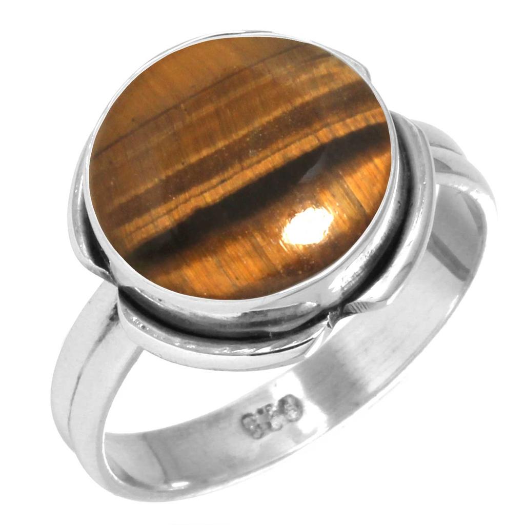 Handmade 925 Sterling Silver Ring With Natural Gemstones - Black Onyx, Moonstone, Tiger Eye & More - Perfect Women's Jewelry Gift