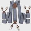 Men's Six-Clip Jacquard Wide Suspenders with Printed Webbing