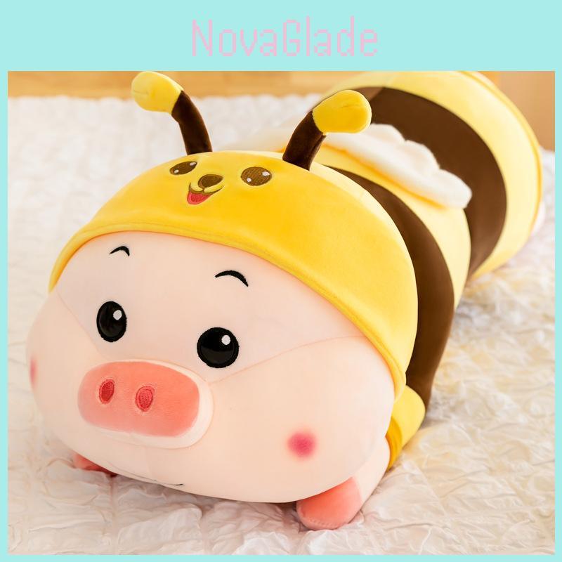 Long Plush Bumblebee Pig Pillow Soft Toy Adorable Cuddly Gift Perfect For Birthdays