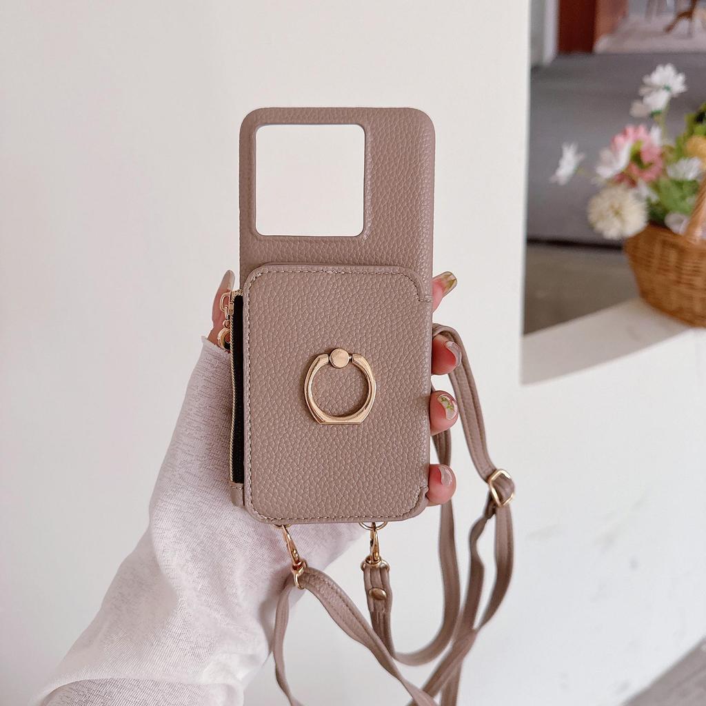 Redmi Note 12S 4G Crossbody Phone Case with Zipper Lanyard for Xiaomi 13T