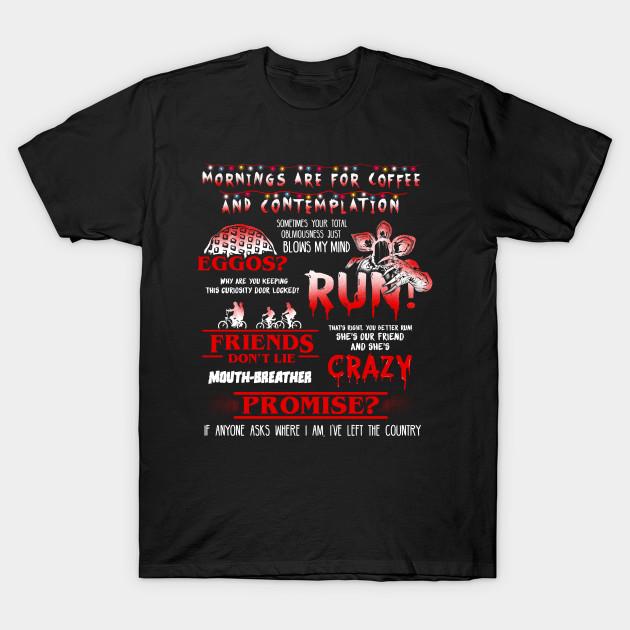 

Men Black Print T-shirt Stranger Things Quotes No-Cut Transfer Paper Print Cotton Tshirt 4XL чёрный