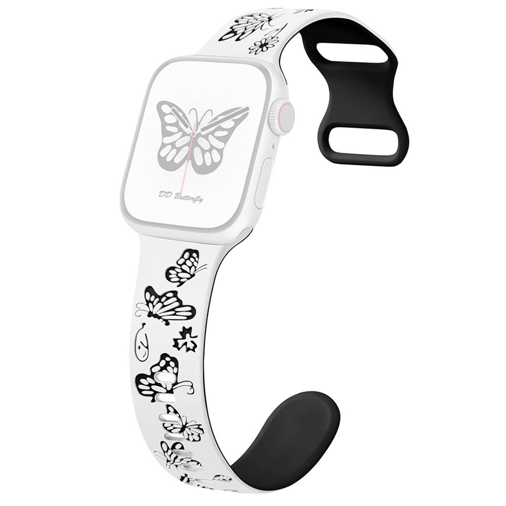 Für Apple Watch 10 46 mm/Ultra 2/Ultra 49 mm/9 8 7 45 mm/SE (2023) SE (2022) SE 6 5 4 44mm/3 2 1 42mm Silikonarmband