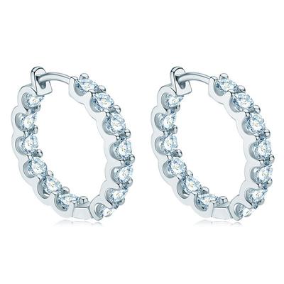 3mm Moissanite 925 Sterling Silber Licht Luxus Mode Helle Creolen Frauen Engagement Hohe Qualität Schmuck