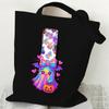 Halloween Alphabet Canvas Bag Going Out Portable Handbag Women's Large Capacity Casual Shoulder Crossbody Bag
