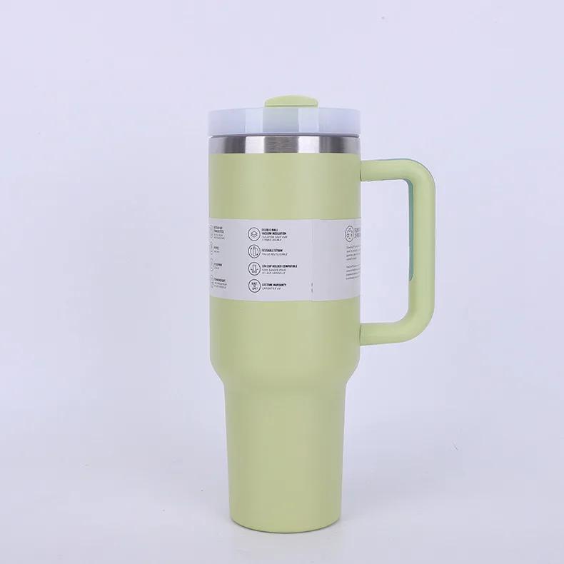 

40 Oz / 1200 Insulated Mug with Handle and Straw, Stainless Steel Tumbler with Spill-proof Lid for Hot or Cold Drinks One Size