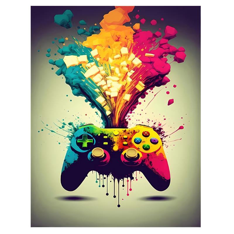 

Красочные постеры с изображением игровых контроллеров, настенное искусство, скандинавская эстетика, картина на холсте, декор для игровой комнаты мальчика, украшение для дома 21cm×30cm NoFrame