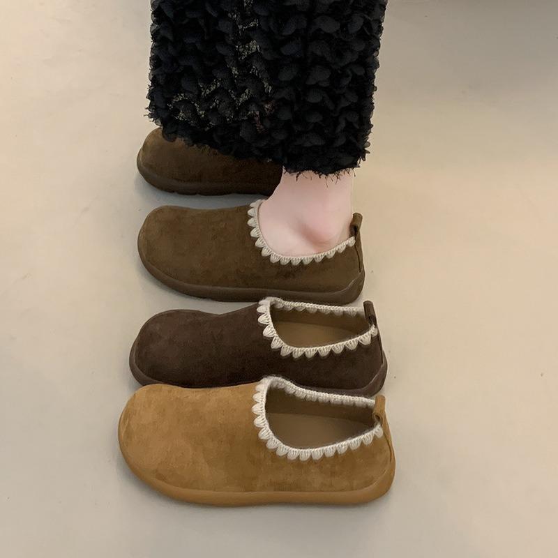 Retro Embroidery Thick-soled Women's Early Autumn New Outer Wear One Pedal Casual Versatile Bag Head Half Slippers