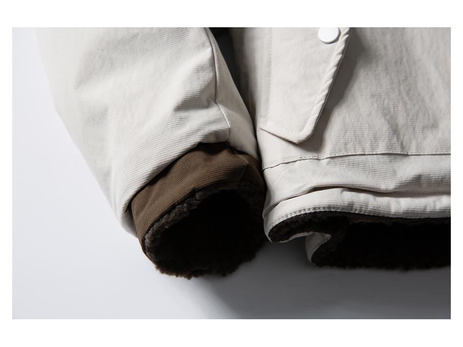 CROWD CITY Men's Japanese Retro Double-Sided Winter Lambswool Cotton Jacket Y598