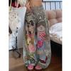Plus Size Retro Graffiti Cat & Dog Wide-Leg Jeans for Men & Women