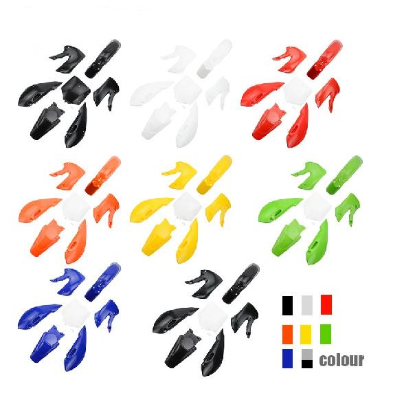KLX110 Motorcycle Parts Dirt Bike Plastic Fairing Fender Kit and Number Plate For KLX 110 KX65 DRZ110 RM65