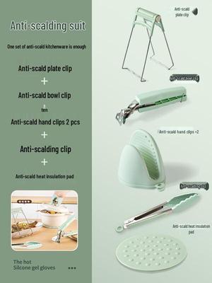 Anti-Scalding Kitchen Tongs & Clips 5-Piece Set