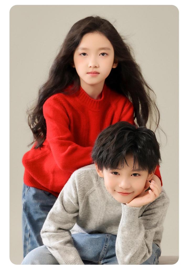 Unisex Wool Cable Knit Sweater - Autumn/Winter Pullover for Kids