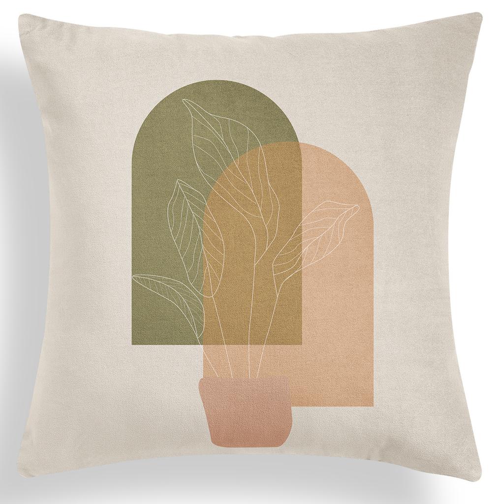 Nordic Geometric Green Pillow Cover Summer Plant Sofa Pillow Cover Cushion Cover Premium Durable Quality Useful
