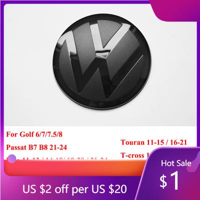 2026 Hot For VOLKSWAGEN VW 3D ABS Mirror Black Badge Car Rear Trunk Front Grille Emblem For Volkswagen VW Golf Passat Polo Jetta