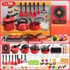 Non-Toxic Kids Toys Pretend Play Red Kitchen Toys Simulation Food Cooking Children'S Children Educational Play House Interactive Toys For Children