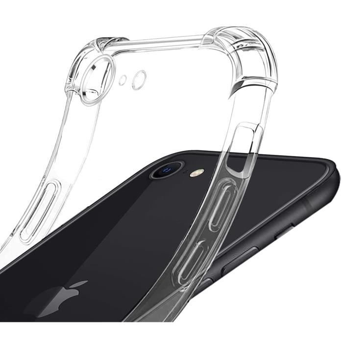 Shockproof Case - PHONILLICO - iPhone SE 2022 - Transparent Silicone - Ultra Slim - Reinforced Protection