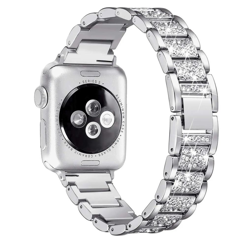 Bling Diamond Strap for Apple Watch Ultra 2 49mm Band 46mm 40mm 45mm 44mm 41mm 42mm for Iwatch Series 10 9 8 7 6 Women Bracelet