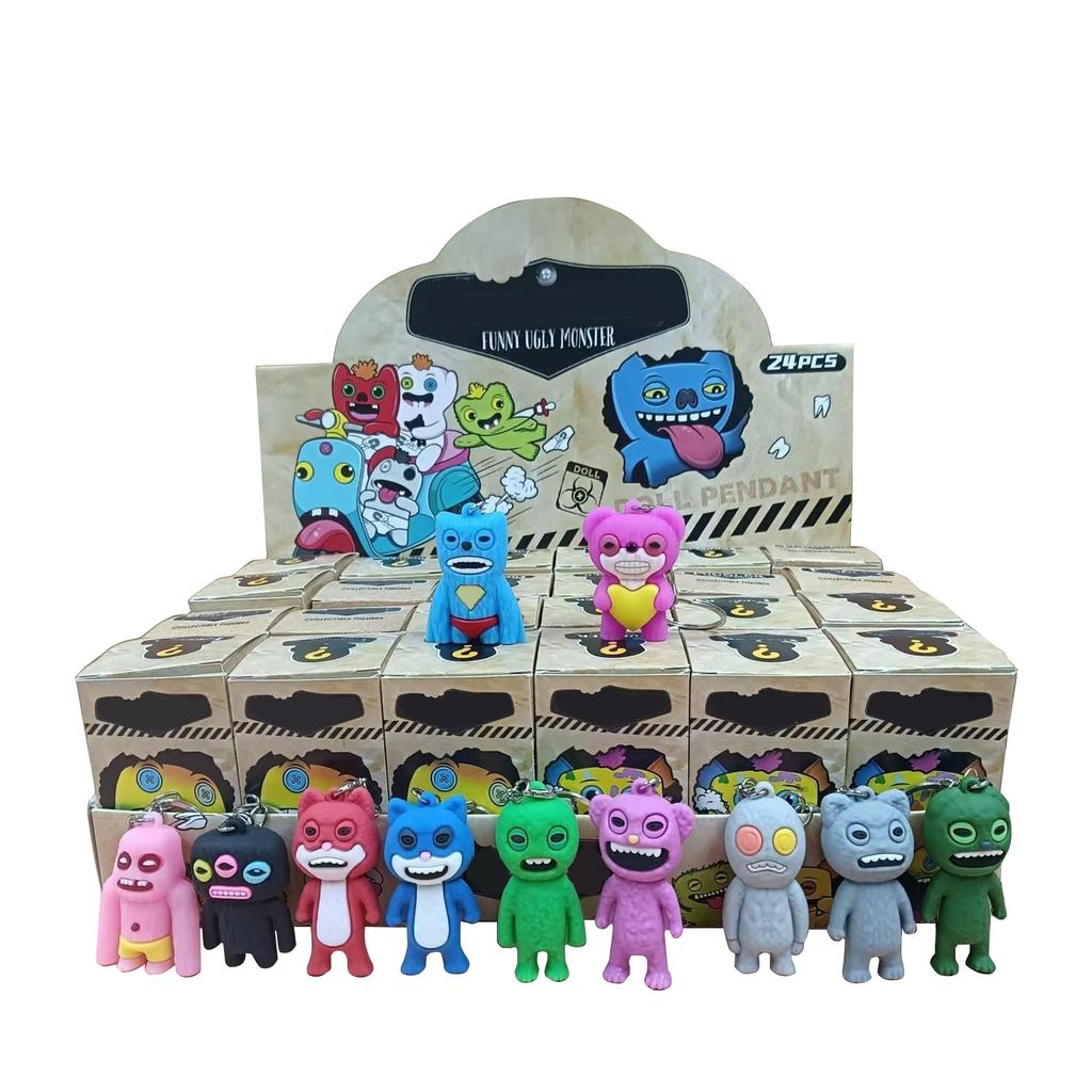 24 Boxes Of 3D Figures Blind Gift, Funny Little Doll Blind Gift Keychain Pendantt