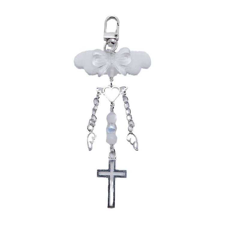 Подвеска-шарм Ангельское Крыло с Крестом, Подвесное Украшение для Ключей, Сумки, Кошелька