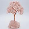 Citrine Money Tree with Rose Quartz, Raw Crystal Decor for Wealth Luck, Bedroom Study Office Desk, Feng Shui Home Ornament