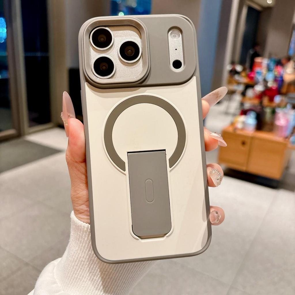 Magnetic Frosted Phone Case for iPhone 17 Pro Max, Drop-Proof, with Built-In Stand, Compatible with iPhone 11.