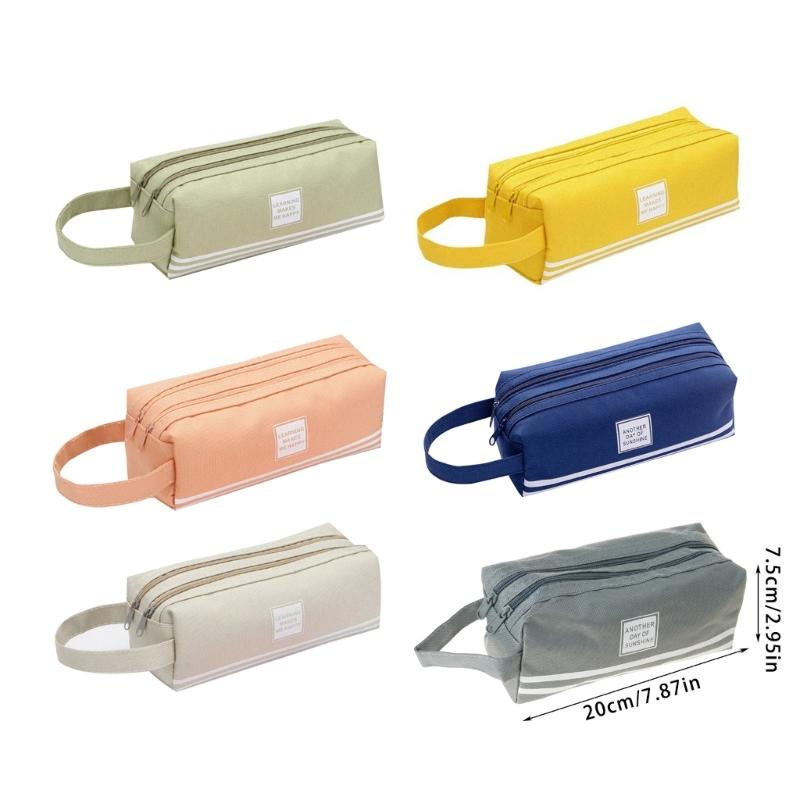 Astuccio portapenne di grande capacità, portapenne da viaggio, astuccio portapenne in tela, astucci per trucco da viaggio per studenti, donne e scuola