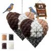 Double Pack Heart Style Outdoor Bird House Accessories With Fiber For Small Birds
