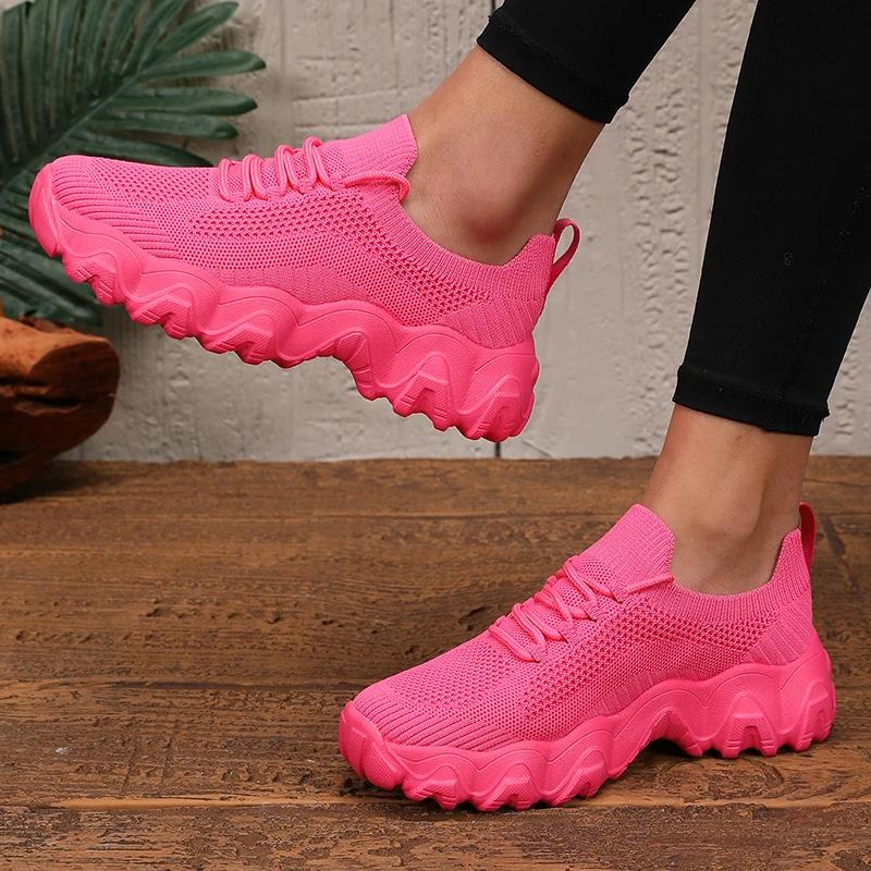 Female Designer Shoes Comfortable Mesh Breathable Minimalist Walking Shoes Outdoor Casual N Slip Women Sneakers Platform Shoes