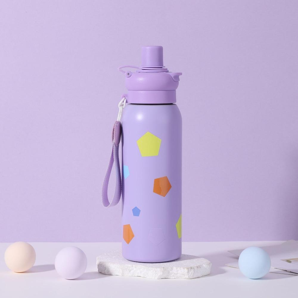 Dual Spout Insulated Vacuum Cup Stainless Steel Insulated Cup Thermal Water Bottle  Sport Office